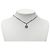 Collana con pendente Chanel Silver CC in ottone e smalto con cristalli Argento - vista 5
