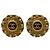 Pendientes Chanel Gold CC bañados en oro y resina con cadena y clip redondo Dorado