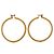 Orecchini a cerchio Chanel Gold CC placcati oro testurizzati con chiusura a vite D'oro - vista 2