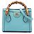Bolsa Diana Mini em couro de bezerro azul com alça de bambu Gucci Azul claro