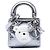 Dior Silver Micro Metallizzato Vernice Cannage Bear Lady Dior Argento