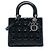 Lady Dior Cannage in vernice blu, misura Medium Blu navy