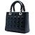 Lady Dior Cannage in vernice blu, misura Medium Blu navy - vista 2
