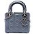 Lady Dior Cannage in agnello iridescente blu mini