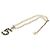 Chanel Gold CC Brass No 5 Strass and Faux Pearl Pendant Necklace Golden