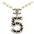 Chanel Gold CC Brass No 5 Strass and Faux Pearl Pendant Necklace Golden - view 2