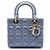 Dior Blue Small Satin Cannage Swarovski Lady Dior Blu chiaro