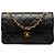 Chanel Black Small Classic Lambskin Double Flap Nero