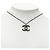 Collana con pendente Chanel Black CC placcato rutenio Nero - vista 6