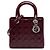 Lady Dior Cannage in vernice rosso misura Medium Bordò