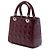 Lady Dior Cannage in vernice rosso misura Medium Bordò - vista 2