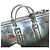 Louis Vuitton Monogram Metallic Mirror Mini Keepall Accessorio Portachiavi Marrone Argento - vista 8