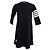 Vestido mini sweatshirt de algodón negro con 4 barras Thom Browne Azul marino