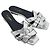 Sandali Tribute Saint Laurent in pelle metallizzata intrecciata argento Metallico - vista 6