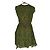 Minivestido de encaje de hojas Valentino Garavani en algodón verde oliva - vista 3