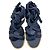 Sandalias de plataforma con tiras Miu Miu en piel y ante azul marino - vista 4