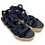 Sandalias de plataforma con tiras Miu Miu en piel y ante azul marino - vista 5