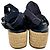 Sandalias de plataforma con tiras Miu Miu en piel y ante azul marino - vista 6