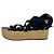 Sandalias de plataforma con tiras Miu Miu en piel y ante azul marino - vista 7