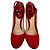 Décolleté con punta tonda e cinturini Gianvito Rossi in scamosciato rosso - vista 3