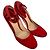 Décolleté con punta tonda e cinturini Gianvito Rossi in scamosciato rosso - vista 5