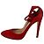Décolleté con punta tonda e cinturini Gianvito Rossi in scamosciato rosso - vista 7
