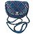 Mini borsa a tracolla Chanel Coco Beach in cotone blu