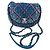 Mini borsa a tracolla Chanel Coco Beach in cotone blu - vista 2