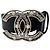 Timeless Cinturón Chanel de cuero negro con hebilla CC adornada con perlas falsas - vista 2