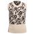 Ärmellose Strickweste mit Paisley-Print aus beigefarbener Wolle von Sandro Paris