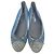 Timeless Chanel CC Interlocking Logo gesteppte Ballerinas in Blue Denim Blau - Ansicht 4