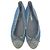 Timeless Chanel CC Interlocking Logo gesteppte Ballerinas in Blue Denim Blau - Ansicht 5