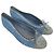 Timeless Chanel CC Interlocking Logo gesteppte Ballerinas in Blue Denim Blau - Ansicht 6