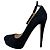 Prada Ankle Strap Platform Pumps in Black Suede - view 7