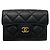 Timeless Cartera tríptico de piel de becerro granulado negro Chanel