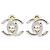Orecchini vintage Chanel Coco Mark Turnlock Argento