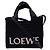 Borsa a mano Loewe Raffia Font Tote Small Nero Bianco
