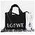 Borsa a mano Loewe Raffia Font Tote Small Nero Bianco - vista 3