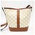 Céline Celine Triomphe Canvas & Calfskin Small Bucket Shoulder Bag Weiß Beige - Ansicht 2