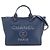 Chanel Deauville Navy Leder Tote Bag Marineblau