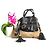 Lancel Borsa Tote in Pelle Nera Ricamata Nero