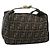 FENDI Zucca Canvas Vanity Hand Bag Black Brown Auth 192654 Marrone Nero