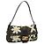 FENDI Zucca Canvas Flower Embroidery Mamma Baguette Marrone Argento Auth yk20688SM