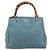 Borsa a Mano GUCCI Bamboo in Pelle 2way Blu Argento 336032 Auth ep15143 - vista 2