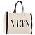 VALENTINO Tote Bag Canvas Ivory Gold Auth BA14128 Golden Roh