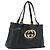 GUCCI Nuovo sacca Brit in pelle nera e oro 162094 Auth bs36279 Nero D'oro