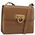 Salvatore Ferragamo Gancini Schultertasche Leder Braun Gold Auth 193110 Golden