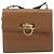 Salvatore Ferragamo Gancini Schultertasche Leder Braun Gold Auth 193110 Golden - Ansicht 2