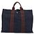 Hermès Borsa Fourre Tout MM HERMES in tela blu navy e argento Auth fm5406 - vista 3