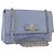 Borsa a Spalla Salvatore Ferragamo Vala Chain in Pelle Blu e Oro Autentica BA14158 D'oro